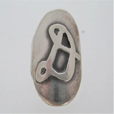 Sterling Silver Signet Initial Monogram D Ring Size 7.25 • $99.99