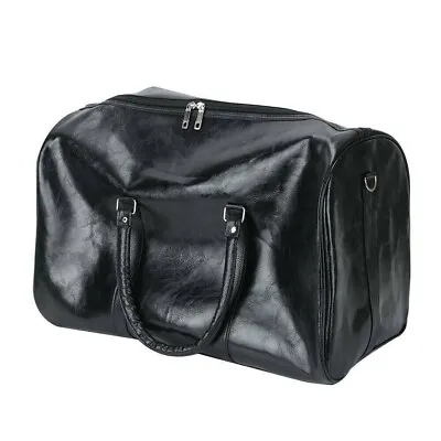 Mens Leather Travel Gym Duffle Sports Weekend Duffel Bag • £20.99