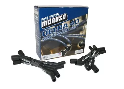 Moroso 73850 Ultra 40 Spark Plug Wire Set Sleeved GM LS 8in 135° Plug Boot Black • $160.99