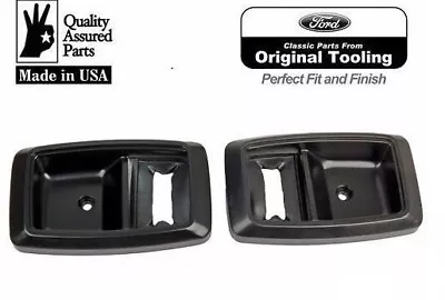 79-93 Mustang Inside Door Handle Bezels Pair Black Inner Trim Ford Tooling Bezel • $13.49