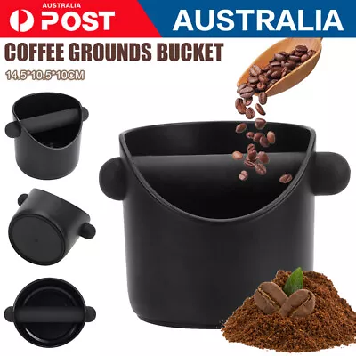$13.09 • Buy Coffee Waste Container Grinds Knock Box Tamper Tube Bin Black Bucket 2022 NEW