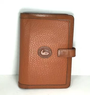 Dooney & Bourke Vtg  SMALL Brown Leather Planner Agenda-Made In USA - Distressed • $89.99