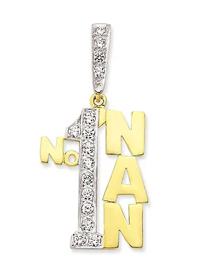 9ct Gold No1 Nan Nanny Granny Cz Cubic Zirconia  Pendant Charm Chain Gift Box • £214.99