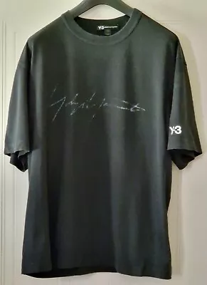 Y-3 Distressed Signature T-shirt Mens Black Size 2xl Vgc • £55