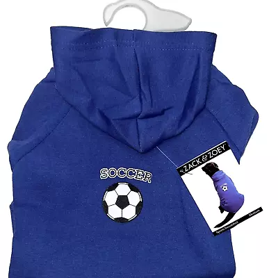 Blue Dog Hoodie Sweatshirt  20-26  Chest Pet Hoody Sweater Says Soccer 16  Long • $14.99