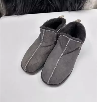 Shepherd Of Sweden Andy Sheepskin Slipper With Hard Sole Grey • £25