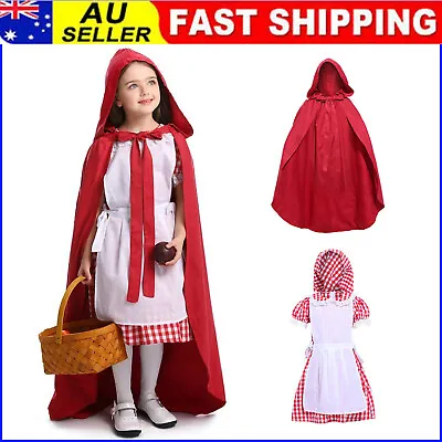 3-11Y Girls Little Red Riding Hood Costume Fairytale Maid Oktoberfest Book Week • $39.99