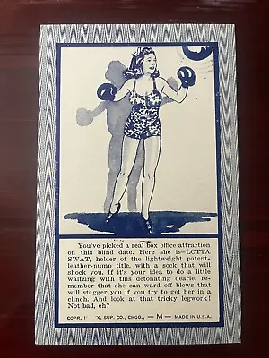 1941 Blind Date Fortune Teller Arcade Machine Prize Card ~ Lotta Swat ~ Boxing • $7.95