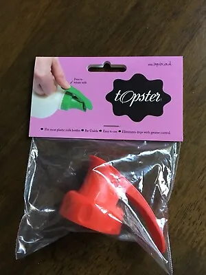 Bn Convenient Topster Milk Bottle Top Cover Pourer Red For Plastic Bottle • £4.49