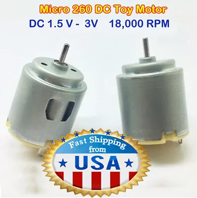 3 X MiniMicro 260 Motor DC 1.5V - 3V 18000 RPM High Speed 24mm Diam. DIY Toys • $10