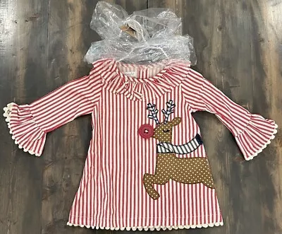 NEW Mud Pie 9-12 Months Baby Girl Reindeer Dress Christmas Holiday • $34.90