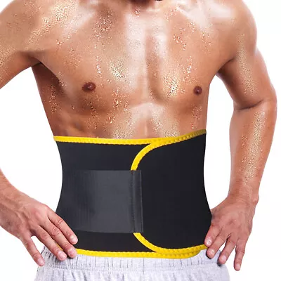 Men Waist Trainer Trimmer Tummy Cincher For Weight Loss Belt Body Shaper Girdles • £6.99