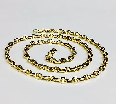 14k Yellow Gold Mens Anchor Mariner Chain Necklace 4.5MM 10 Grams  20  • $901