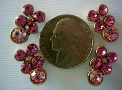 2 Hole Slider Beads Shimmer Pink/Pk AB In Gold Made With Swarovski Elements #4 • $8.50