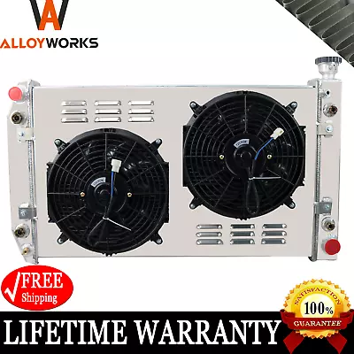 4 Row Radiator+Shroud+Electric Fan For 1988-1999 Chevy GMC C/K C1500 C2500 3500 • $317.49