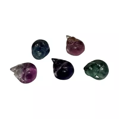 Rainbow Fluorite Mini Sleeping Cat 1.5x1cm • £3.95