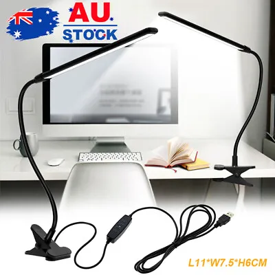 Clip On Desk Lamp Table Light Bedside Night Reading Led Eye Care USB Dimmable AU • $15.99