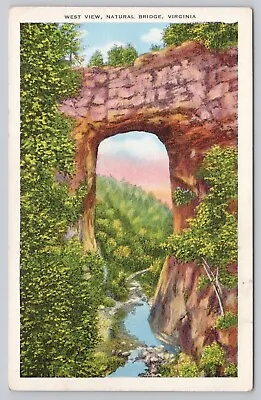 Natural Bridge Virginia West View Scenic Nature View Vintage Postcard • $6.39