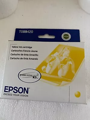 Genuine Epson Stylus Photo R2400 Yellow Ink Cartridge T059420 Exp. 5/2018 • $17.99