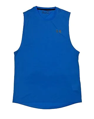 Under Armour Threadborne Mens Singlet Size M Blue Running Fitness Gym Sleeveless • £15.33