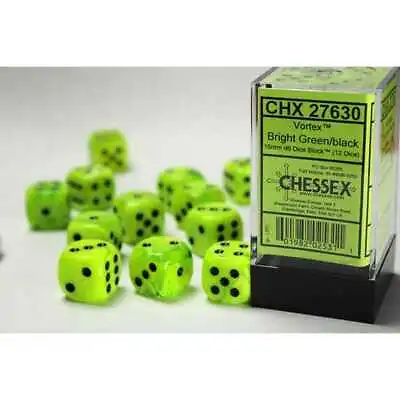 16mm D6 Dice Block: Vortex Bright Green With Black • £11.57