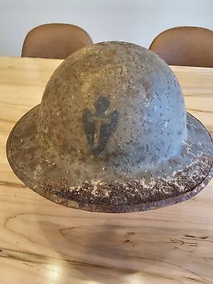 Original WW1 U. S. M1917 Doughboy Helme - 36th Infantry Division Arrowhead  • $150