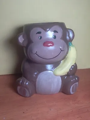 Cute Ceramic Monkey Planter • $6.50