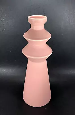 Crate & Barrel Vase Dagmar Totem Dusty Pink Blush Modernist Abstract Art Decor • $60