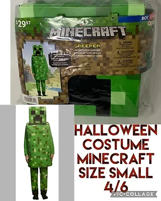 Minecraft Creeper Deluxe Child Costume Mesh Eye Plate Size 4/6 Small • $24.95