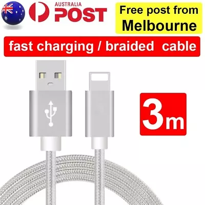 3m Braided USB Charger Phone Cable Data Cord For IPhone 14 13 12 11 Pro Max XR • $5.99