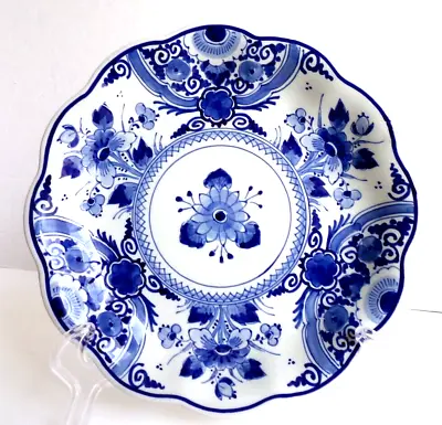 Vintage Royal Delft Blue And White Scalloped Delft Wall Plate 7 5/8  • $69.99