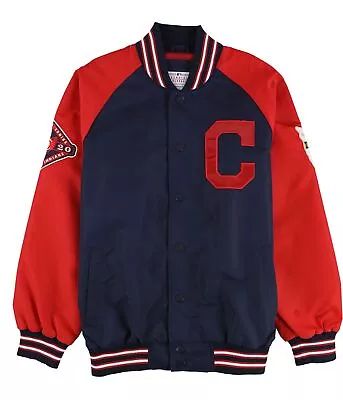 G-III Sports Mens World Series Cleveland Indians Varsity Jacket Blue Large • $136.32