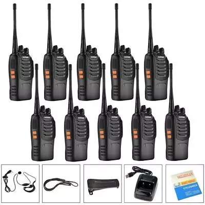 $45.99 • Buy 10X BF-888S Two Way Radio Walkie Talkie Handheld 16CH UHF 400-470MHz Rechargable