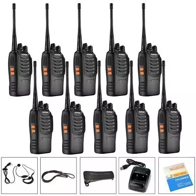 $44.99 • Buy 10X BF-888S Two Way Radio Walkie Talkie Handheld 16CH UHF 400-470MHz Rechargable