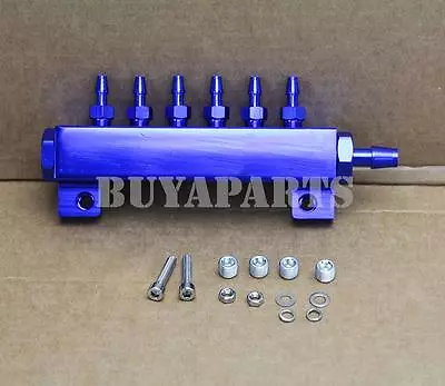 $22.99 • Buy Blue Aluminum Turbo Wastegate Boost Vacuum Intake Manifold 6 Ports 1/8 NPT