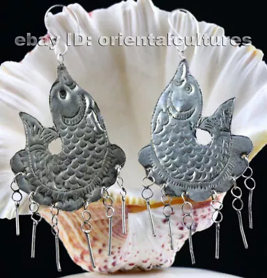 Tribal Exotic Chinese Handmade Miao Silver Earring • $30