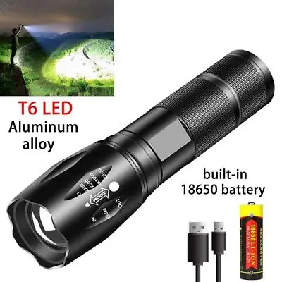 Elite Tac Flashlight Powerful T6 LED Super Bright Aluminum Alloy Portable Torch • $28.49