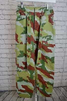 Zara Pants Women's 2 Multicolor TRF Collection Camo Cargo Pocket Straight Belted • $11.39