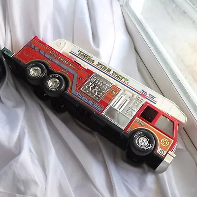 Vintage 1993 23  Tonka Fire Truck Engine No 5 Rescue Boom Ladder Plastic & Metal • $35.99