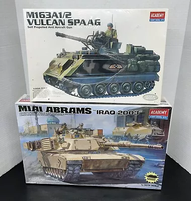 Lot 2 Model Kit Tanks M1A1 Abram’s Iraq M163A1/2 Vulcan Spare 1/35 Sealed New • $70