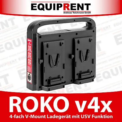 ROKO V4x Paralleles 4-fach V-Mount Charger With Supply / USV Function (EQ172) • £337.90