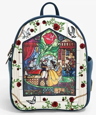 NWT Loungefly Disney Beauty Beast Original Stained Glass Mini Backpack • $129.95