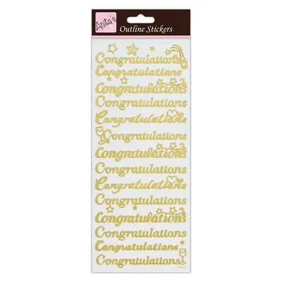 Shiny Gold Foil Congratulations Greeting Labels Stickers Cards Decoration WD88 • £3.30