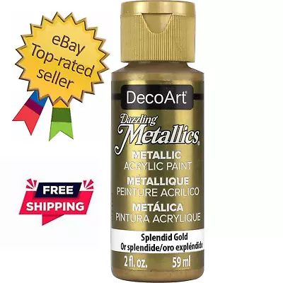 DecoArt Americana Acrylic Metallic Paint Splendid Gold59 Ml Pack Of 1 • £4.79
