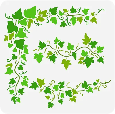 Ivy Painting Stencil 11.8X11.8 Inch Hollow Out Vine Leaves Craft Stencil Reusabl • $7.87