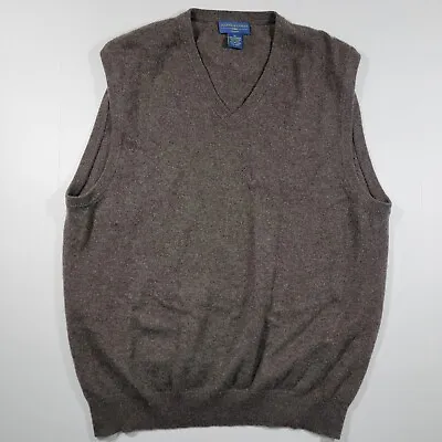 Joseph Lyman Men's Pullover Sweater Vest V-neck Brown Cashmere Size XL • $40