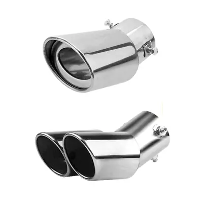 Adjustable Car Rear Bent Exhaust Tip Stainless Steel Tail Muffler Tip Universal • $18.99