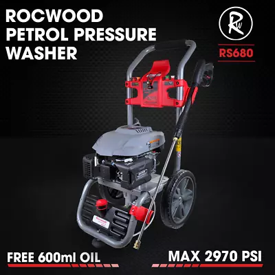 Petrol Pressure Washer RocwooD 2970PSI 173cc Jet High Power Free Oil • £999.99