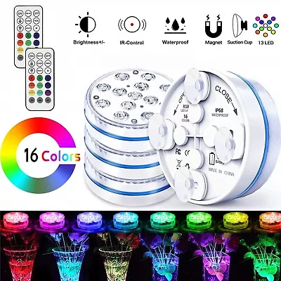 Magnetic Swimming Pool Lights 13 LED Underwater Submersible RGB Light Waterproof • £17.99