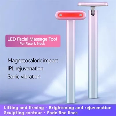 4 In 1 Facial Wand LED Red Light Therapy Face & Neck Skin Care & Beauty Massager • $31.91